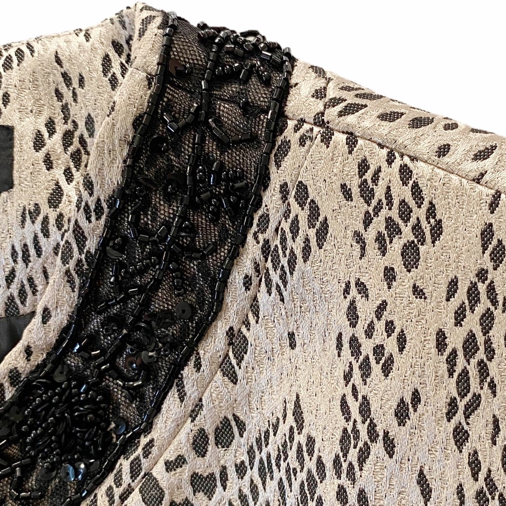 Albert Nipon Metallic Snake Print Blazer Sz 6 - image 4